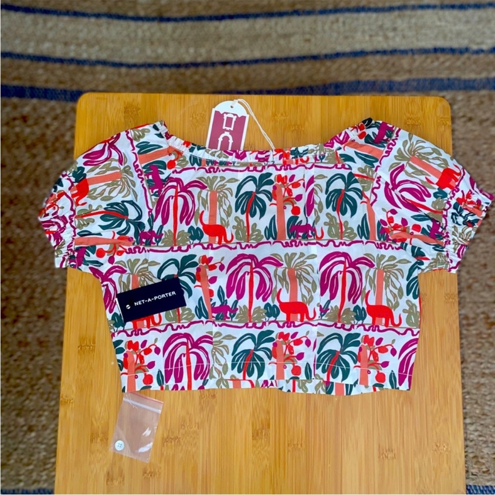 ❌ SOLD ❌ NET-A-PORTER • NWT EMPORIO SIRENUSE Printed Cotton-Voile Top - Picture 7 of 8